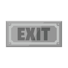 Metallic signboard with text exit for your design vector illustration isolated on white background metallic sign for city advertising