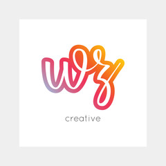 WZ logo, vector. Useful as branding, app icon, alphabet combination, clip-art.
