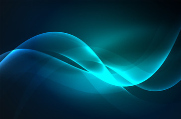 Smoky glowing waves in the dark