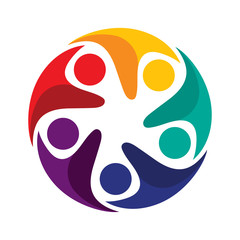 design logo / icon with the concept of integrated / partnership, suitable for a community icon, social group, or company.