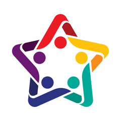 design logo / icon with the concept of integrated / partnership, suitable for a community icon, social group, or company.
