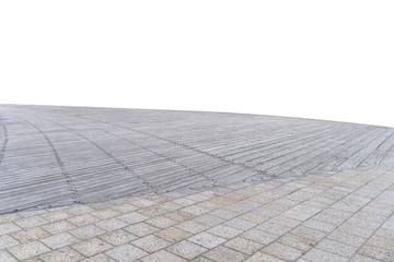 Textured background: mix of decking, pavers and white blank background, in pale color.