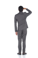 Full Length Snap Figure, Business Man Stand in Gray Suit pants and black shoes