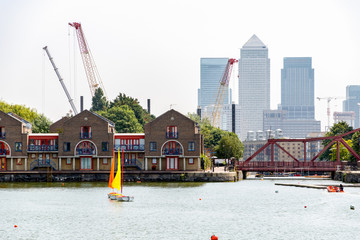 Canary Wharf seen from Shadwell Basin in London