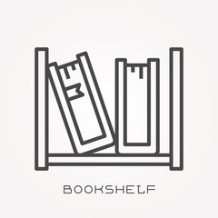 Line icon bookshelf