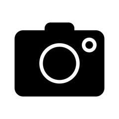Camera icon on white background - vector iconic design