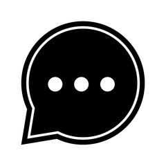 Chat icon in speech bubble - vector iconic design