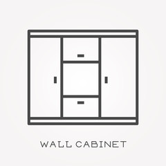 Line icon wall cabinet