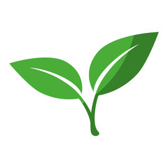 Obraz premium stem with leaves icon over white background colorful design vector illustration