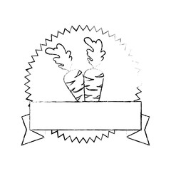seal stamp with carrots icon over white background vector illustration
