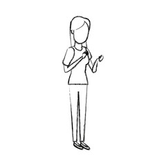 young woman standing cartoon image