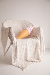 giant sweets in white background studio 