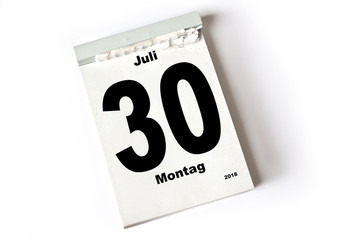 30. Juli 2018