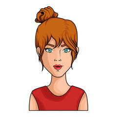 retro woman icon over white background colorful design vector illustration