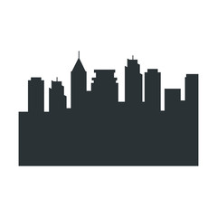 Naklejka premium silhouette of city buildings icon over white background vector illustration