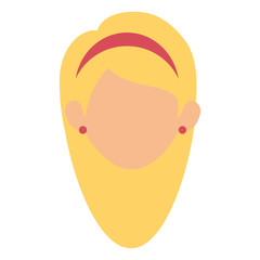 woman face icon over white background colorful design vector illustration