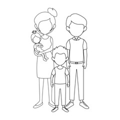 family with kids icon over white background vector illustration