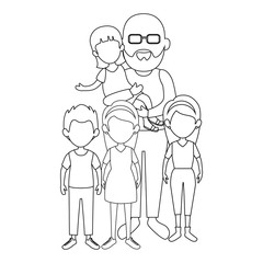 Fototapeta na wymiar grandparents with kids icon over white background vector illustration