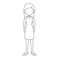 woman wearing a dress icon over white background vector illustration
