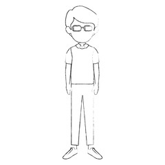 avatar man wearing casual clothes icon over white background vector illustration