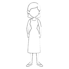 woman wearing a dress icon over white background vector illustration