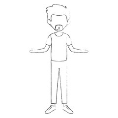 avatar man wearing casual clothes icon over white background vector illustration