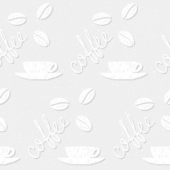 Doodle coffee seamless pattern background. Abstract coffee pattern for card, wallpaper, menu, t shirt, bag print etc