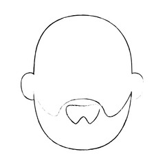 man face with beard  icon over white background vector illustration