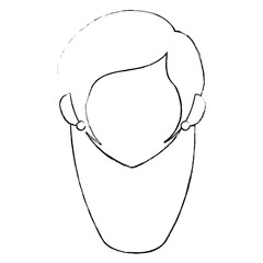 woman face icon over white background vector illustration