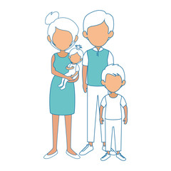 family with kids icon over white background colorful design vector illustration