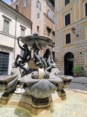 Fontana delle tartarughe a Roma in Italia.