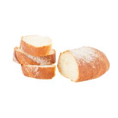 Home-made baking: Bun with sugar powder, isolated