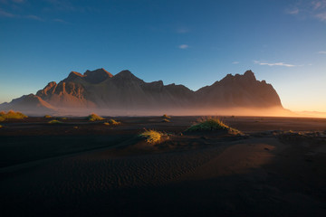 Beautiful morning over Vestrahorn in Iceland