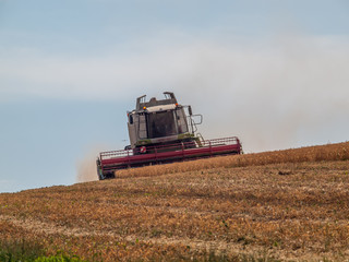 Mähdrescher bei der Ernte