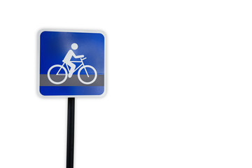 Bike route traffic sign template isolated on white background
