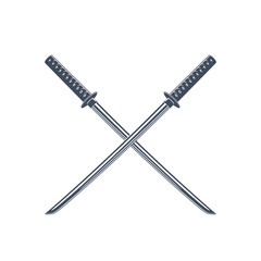 japanese swords, katana, isolated on white