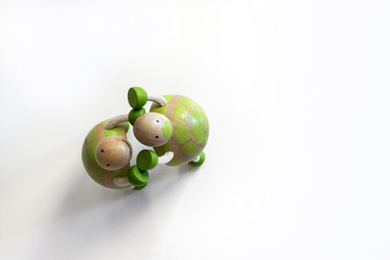 Dancing toy turtles. Romantic poster