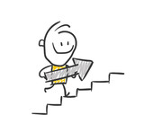 Strichfiguren / Strichmännchen: Aufstieg, Erfolg. (Nr. 23)