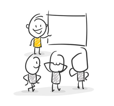 Strichfiguren / Strichm&auml;nnchen: Pr&auml;sentation, Workshop, Seminar, Meeting. (Nr. 25)