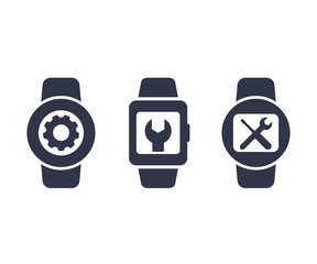 watch repair vector icons