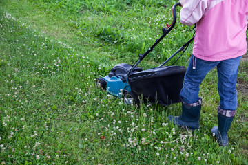 Closeup of grassmower