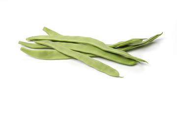 Green beans isolated on white background