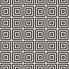 Crosshatch vector seamless geometric pattern. Crossed graphic rectangles background. Checkered motif. Seamless black and white texture of crosshatched lines. Trellis simple fabric print.