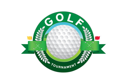 Vector of golf competition tournament label, logo and badge design.