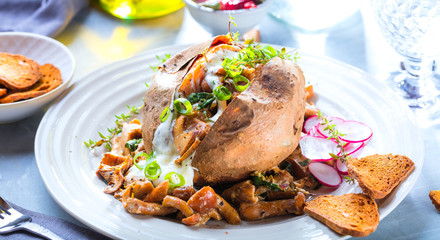 Süsskartoffel mit waldpilzen 