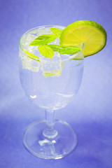 Freshness Cocktail with Mint, Ice and Lime. Lime soda mojito drink cocktail   