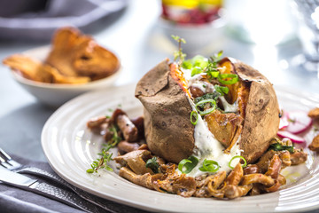 Süsskartoffel mit waldpilzen 