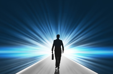 Businessman walking toward