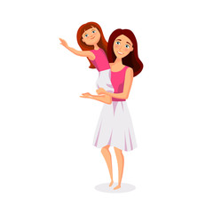 Mother with daughter happy together vector illustration