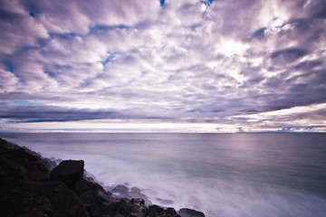 Newport Beach clouds over the ocean during sunset